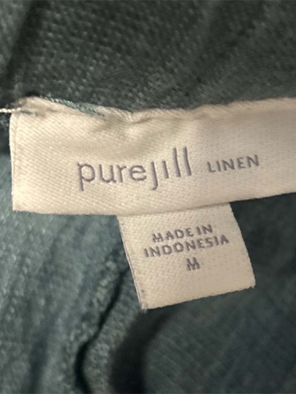 J.Jill Dark Teal Pull-On Linen Crop Pants - Picture 3 of 4